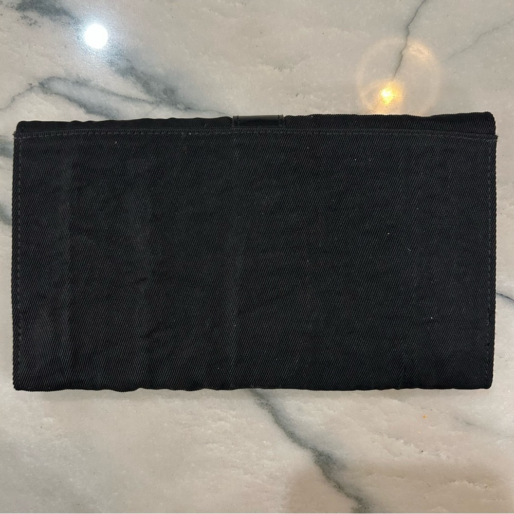 DKNY Black Twill & Leather Vintage Wallet Clutch – Y2K Era - Picture 10 of 12